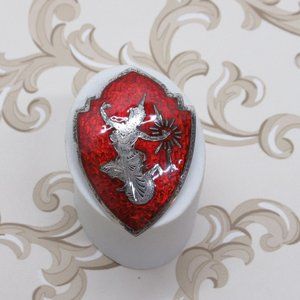 Vintage Sterling Siam Brooch Pendant